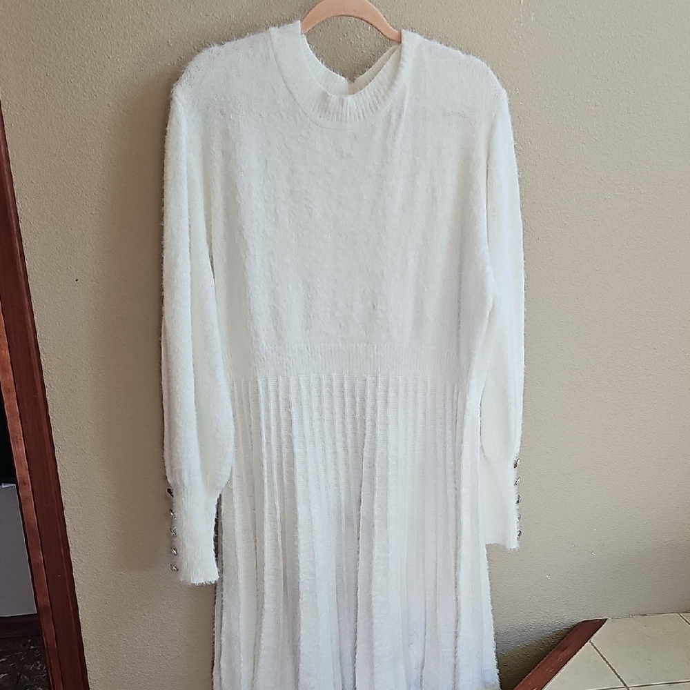 SHEIN White Long Sleeve Dress